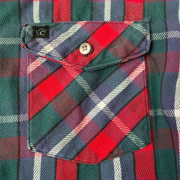 Vintage Codet red and blue plaid shirt. Size XL. Made in USA - Picture 5 of 6